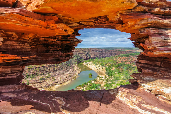 View of Murchison River from Nature's Window Print 100% Australian Made Stretched Canvas Ready to Hang - AU-116