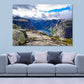 Cloudy Sky Mountains Hill & Lake Print 100% Australian Made Stretched Canvas Ready to Hang - NT-116