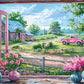 Vintage Wildflowers & Truck Window View Print 100% Australian Made 60x40cm Stretched Canvas Ready to Hang