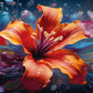 Orange Lily Splatter Wall Art Canvas Office Home Room Framed 120x60cm