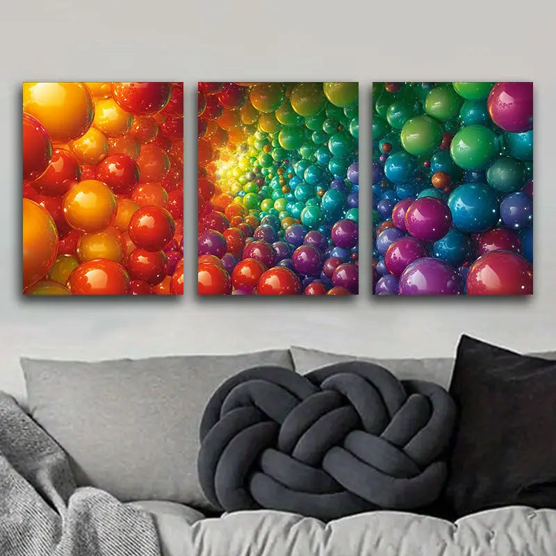 3pcs Sphere arrangement Metal Print Ready to Hang Art