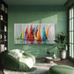 Colorful Sailing Boats Painting Wall Art Canvas Office Home Room Framed 80x45cm