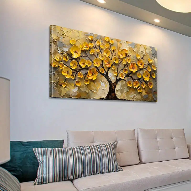 Golden Tree Nordic Wall Art canvas office home room framed 120x60cm