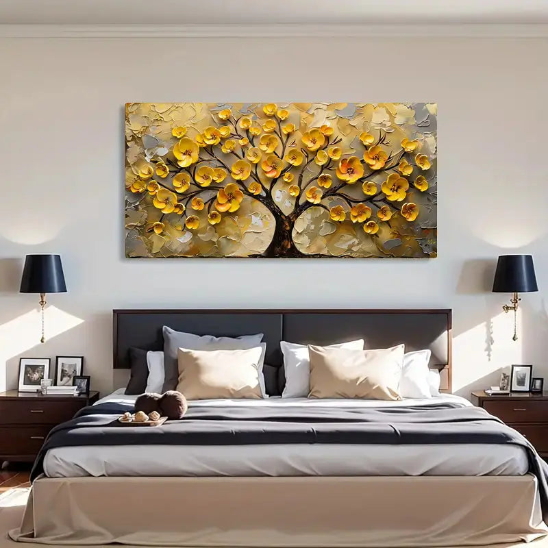 Golden Tree Nordic Wall Art canvas office home room framed 120x60cm