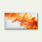 Orange Fire White Smoke Wall Art Canvas Office Home Room Framed 80x45cm