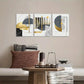 3pcs  Artistic Abstract Shapes Gold Classic Design Metal Print Ready to Hang Art