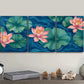 3pcs Water Lilies in Moonlight Metal Print Ready to Hang Art
