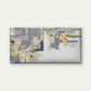 Grey Gold Foil Abstract Palm Leaf Wall Art Canvas Office Home Framed 120x60cm