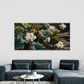 Lotus Flower & Green Leaf Wall Art Canvas Office Home Room Framed 120x60cm