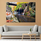 Bridge over Mossy Rock & Waterfall Print 100% Australian Made Stretched Canvas Ready to Hang - NT-117