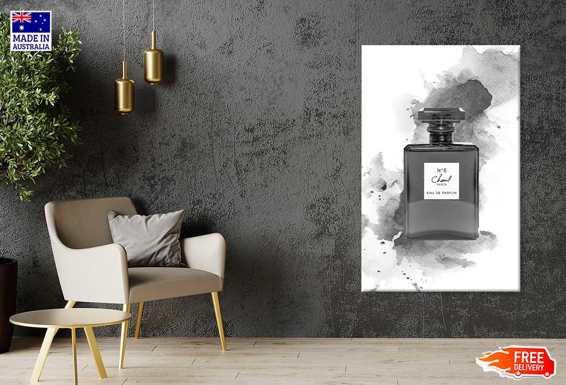 B&W Perfume Bottle Fashion Print 100% Australian Made Stretched Canvas Ready to Hang - FS - 144