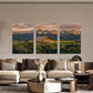3pcs Mountain Cabin Metal Tranquil Nature Print Ready to Hang Art