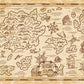 Pirate Treasure Map Sketch Sea Print 100% Australian Made Stretched Canvas Ready to Hang - MP-117