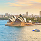 ferries passing by Opera House & Sydney harbour Print 100% Australian Made Stretched Canvas Ready to Hang - AU-117