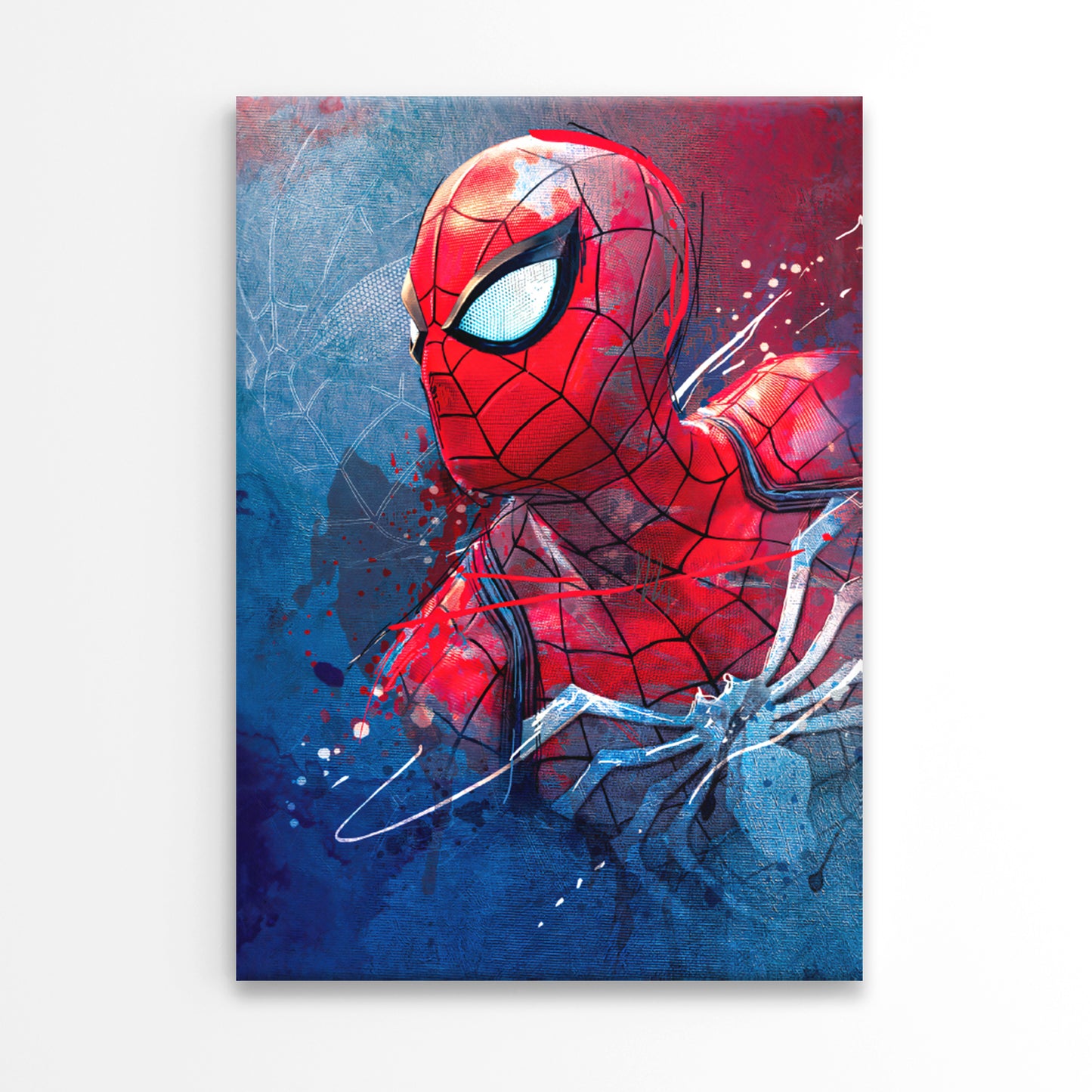 Iconic Red and Blue of Superhero Close Up Print 100% Australian Made 40x60cm Stretched Canvas Ready to Hang