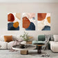3pcs Blue Orange Dark Red Design Painting Metal Print Ready to Hang Art