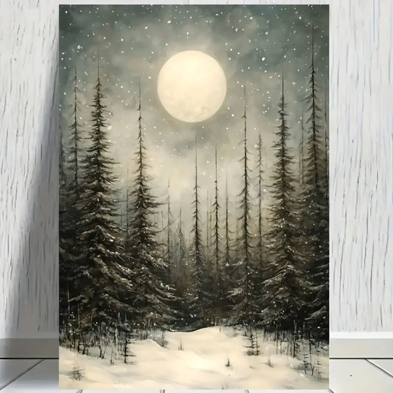 Winter Forest Snowscape Print 100% Australian Made 40x60cm Stretched Canvas Ready to Hang