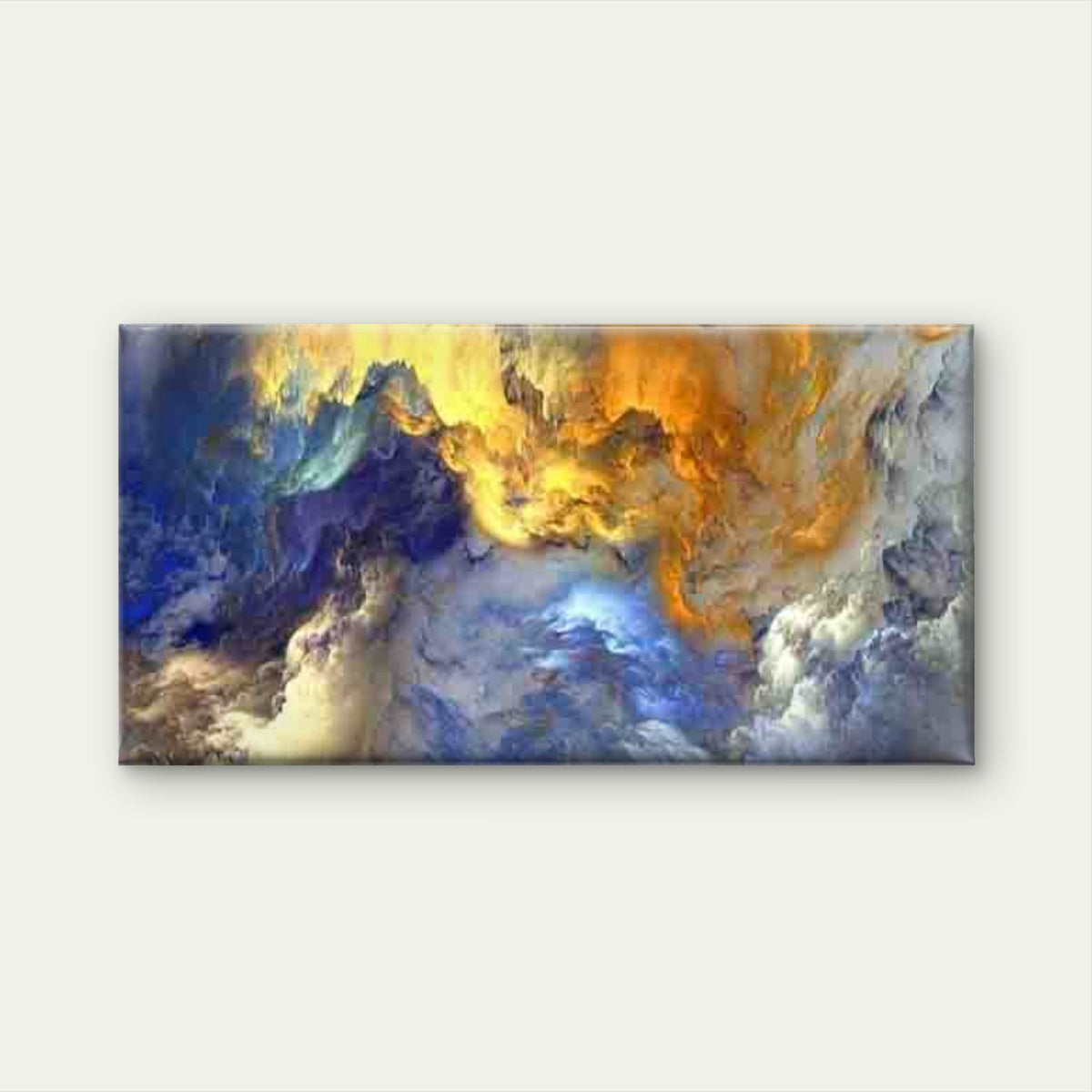 Abstract Design of Golden Cloud Wall Art Canvas Office Home Room Framed 80x45cm