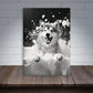 Playful Husky Dog Black & White Print 100% Australian Made 40x60cm Stretched Canvas Ready to Hang