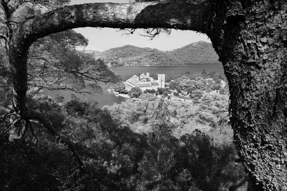 St.Mary benedictine monastery, Croatia Print 100% Australian Made Stretched Canvas Ready to Hang - BW-118