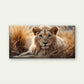 Majestic Lion Face Safari Wildlife Grassland Wall Art Canvas Office Home Room Framed 80x45cm