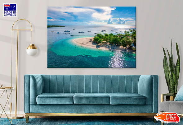 Aerial View of Tulang Diot Island Print 100% Australian Made Stretched Canvas Ready to Hang - BC-118