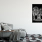 Majestic Black and White Lion Family Print 100% Australian Made 40x60cm Stretched Canvas Ready to Hang