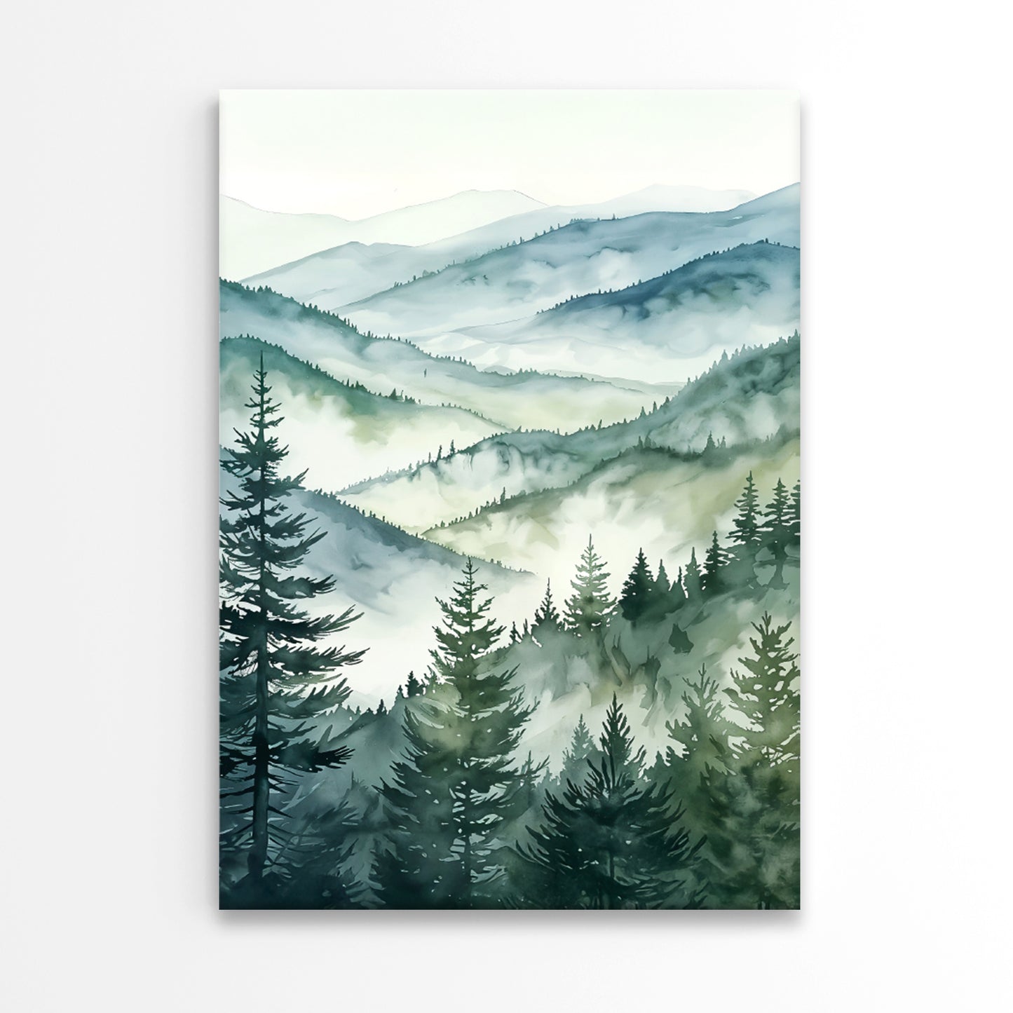 Stunning Mountain with Trees Painting Print 100% Australian Made 40x60cm Stretched Canvas Ready to Hang