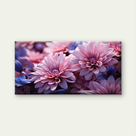 Fresh Floral Pink Chrysanthemum Wall Art Canvas Office Home Framed 80x45cm