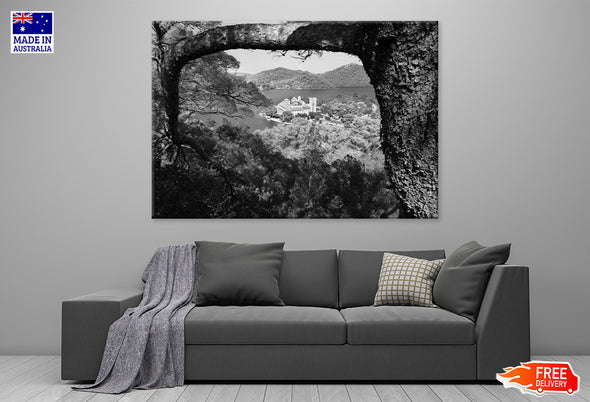 St.Mary benedictine monastery, Croatia Print 100% Australian Made Stretched Canvas Ready to Hang - BW-118