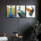 3pcs A Beautiful Peacock Metal Print Ready to Hang Art
