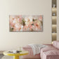 Blush Pink Floral Painting Wall Art Canvas Office Home Room Framed 120x60cm