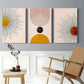 3pcs Abstract Geometric Swirls Neutral Tones Classic Design Metal Print Ready to Hang Art