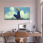 Super Heroine City Skyline Wall Art Canvas Office Home Room Framed 120x60cm