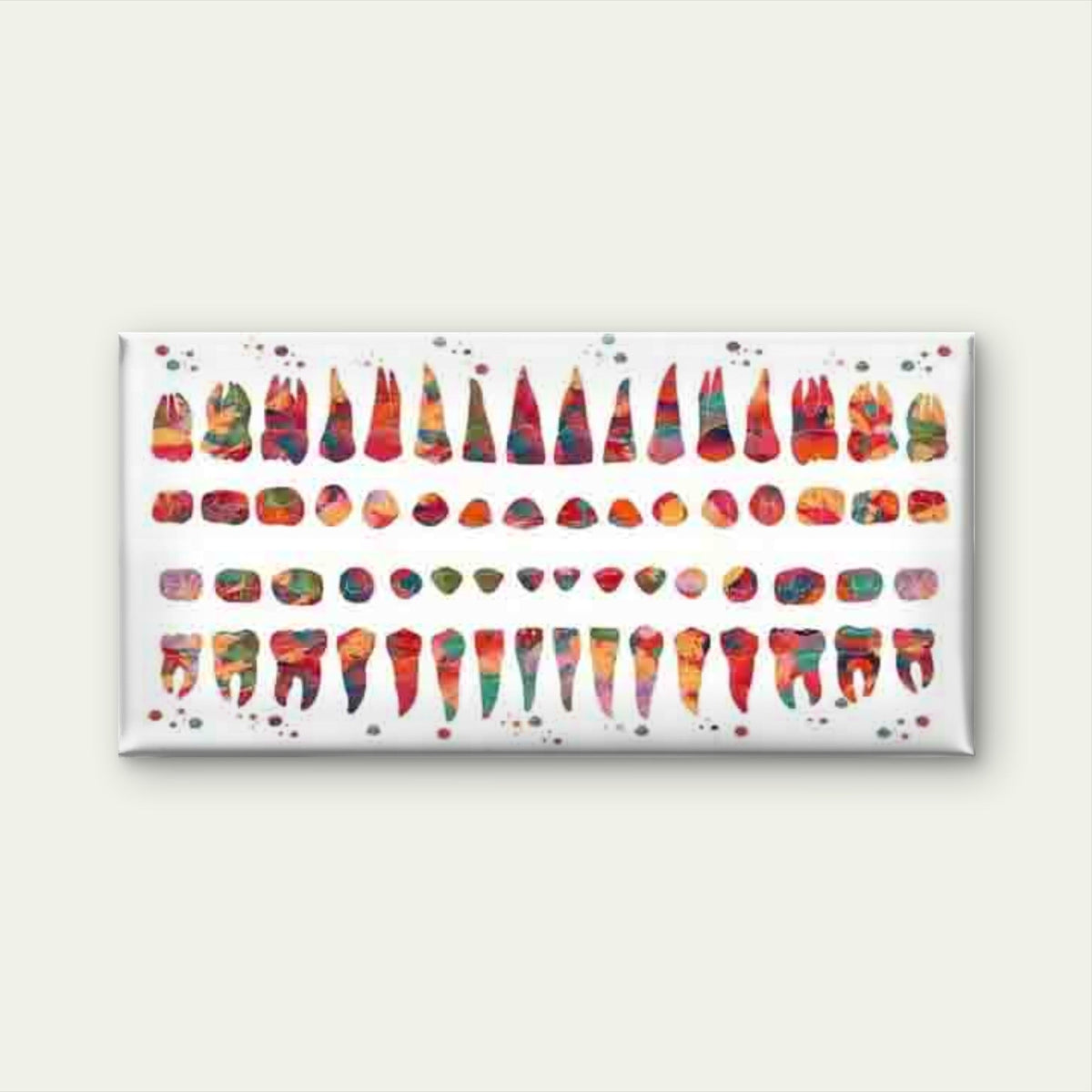 Teeth with Color-Coded Dental Wall Art Canvas Office Home Room Framed 120x60cm