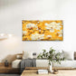 Golden Yellow Botanical Blossom Wall Art Canvas Office Home Room Framed 120x60cm