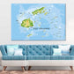 Fiji Islands Highly Physical Map Print 100% Australian Made Stretched Canvas Ready to Hang - MP-119