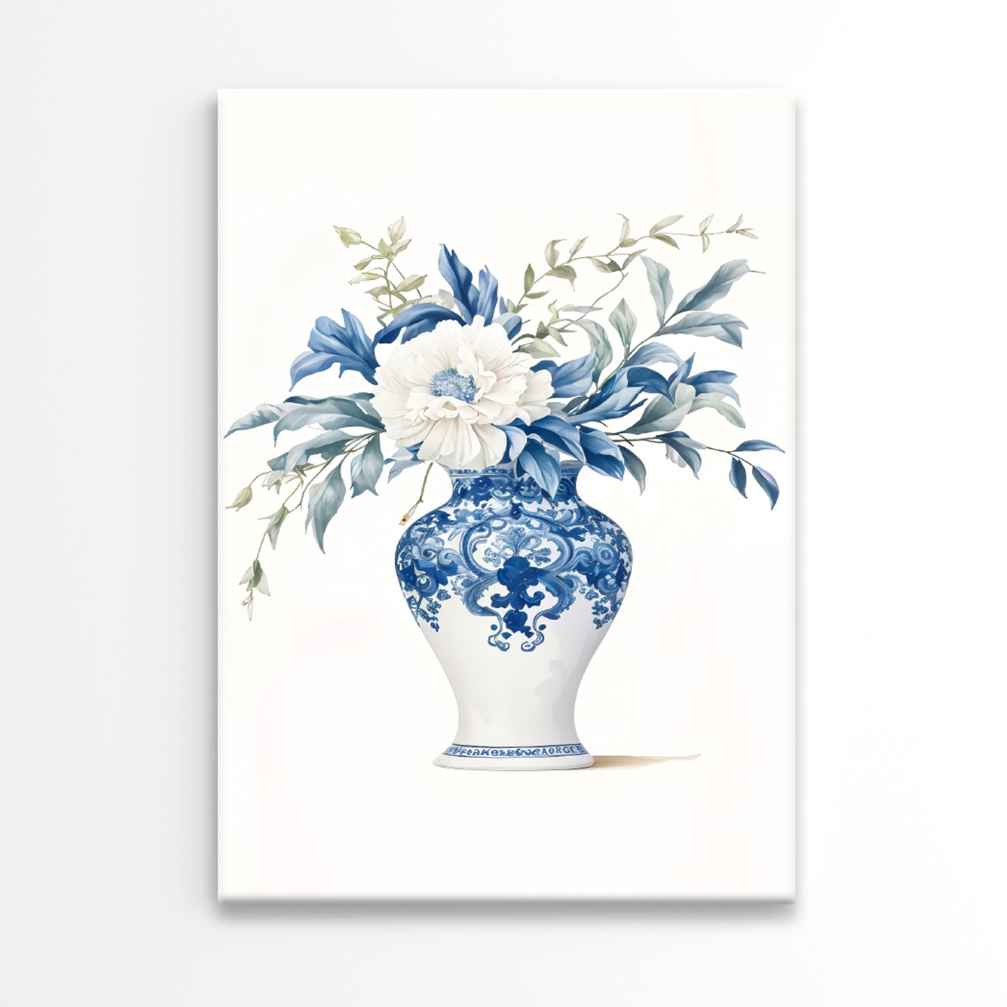 Painting Of a Vase with Flowers in It Print 100% Australian Made 40x60cm Stretched Canvas Ready to Hang