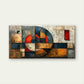 Mid Century Geometric Modern Texture Abstract Circle Wall Art Canvas Office Home Framed 120x60cm
