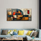 Mid Century Geometric Modern Texture Abstract Circle Wall Art Canvas Office Home Framed 120x60cm