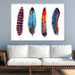 Multicolor Feathers Vector Art Print 100% Australian Made Stretched Canvas Ready to Hang - BO-119