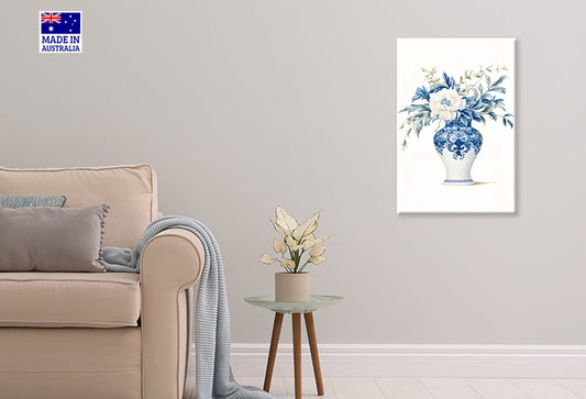 Painting Of a Vase with Flowers in It Print 100% Australian Made 40x60cm Stretched Canvas Ready to Hang