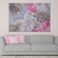 Grey Pink & Gold Fluid Abstract Print 100% Australian Made Stretched Canvas Ready to Hang  - AB-119