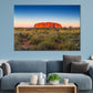 Beautiful view of Uluru, Ayers rock Sunset Print 100% Australian Made Stretched Canvas Ready to Hang - AU-119