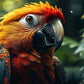 Colorful Scarlet Macaw Parrot Tropical Bird Wall Art Canvas Office Home Room Framed 80x45cm