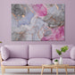 Grey Pink & Gold Fluid Abstract Print 100% Australian Made Stretched Canvas Ready to Hang  - AB-119