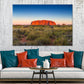 Beautiful view of Uluru, Ayers rock Sunset Print 100% Australian Made Stretched Canvas Ready to Hang - AU-119