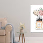 White & Pink Flowers with Orange Perfume Bottle Fashion Print 100% Australian Made Stretched Canvas Ready to Hang - FS - 150