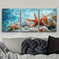 3pcs Chic Sea Shells & Starfish Metal Print Ready to Hang Art