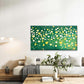 Green Background with Polka Dot Wall Art Canvas Office Home Room Framed 120x60cm